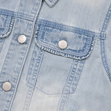 STRING POINT SHORT SLEEVE DENIM JACKET [BLUE]