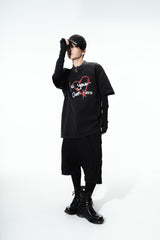 IKUTO X BLACKBLOND ダメージTシャツ  -  ブラック