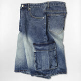 Basic Washing Bermuda Cargo Denim Pants - 3COLOR
