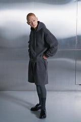 VINTAGE DIA-QUILTING WIDE 1/2 PANTS (Charcoal)