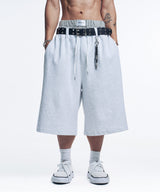Boxer Layered Bermuda Sweat Pants - White