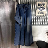 Wrap washing wide denim-PT