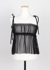 MESH SHIRRING TOP