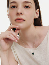 26SS★ [Premium Plating] Pennysense AB(W) Goutte Necklace Malachite