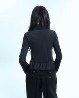 ラッフル2WAYジップアップ - Black