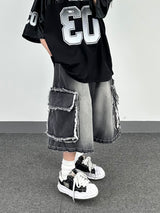 cut-off big pocket shorts