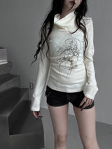 melt drape neck slim T (3color)