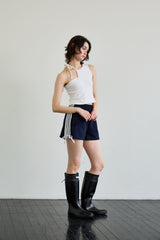 BEBE UNBALANCE SLEEVELESS TOP / WHITE