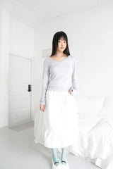 v-neck melange light top(2colors)