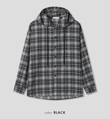 No.1103 チェックフードストリングシャツ (3color)