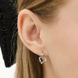 Unbalanced Heart Moon Earrings