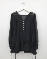 Pane see-through blouse (2color)
