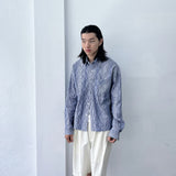 Ripple Texture Stripe Shirt