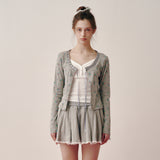 Ribbon Tie Cardigan (Grey)