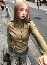 Archive Oblique Cotton Knit Jacket
