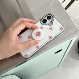 [MADE][Glass Bumper Case] Strawberry embroidered knit case pink