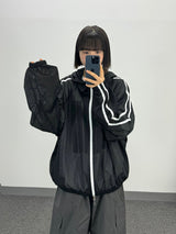 mesh track hooded jacket