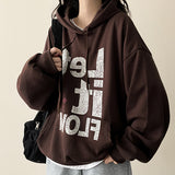 Rear Let It Flow Crack Lettering Overfit Hoodie