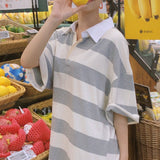 ペッパーストライプボックスカラーTシャツ