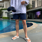 Liu Washing Cotton Banding Shorts