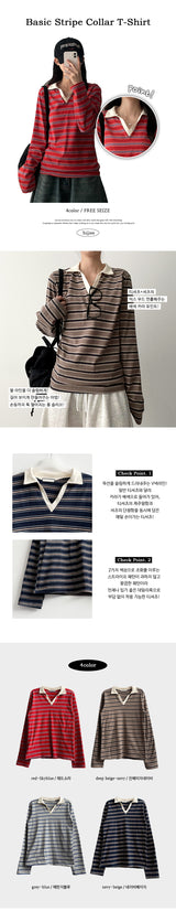 Pearlo Stripe Dangara Cara 長袖Tシャツ