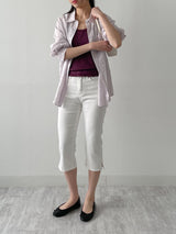Lace Ribbed Square Sleeveless