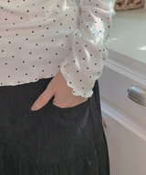 ドットウェーブタートルネックTシャツ