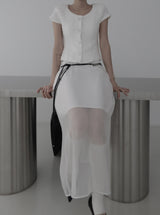 Ash Chiffon Long Skirt