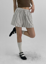 [MADE] Polyp Linen Stripe Banding Shorts