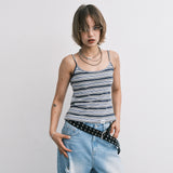 stripe sleeveless (blue)