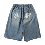 Slap Denim Artwork Bermuda Pants (Light Blue)