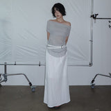 [Arid] Golgi Shirring Short Sleeve Off Shoulder Knit -4color