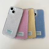 LABEL KNIT HARD JELL CASE_IVORY