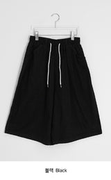 [unisex] マヒルバンディングバミューダコットンパンツ