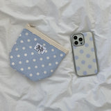 classic pouch_dot middle skyblue