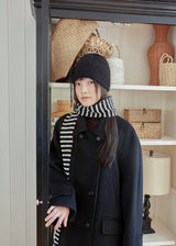 Striped Knit Muffler - Black