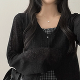 Lottie span two-button cardigan