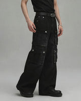 (UNISEX) パラシュートマルチカーゴブラックデニム