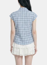 Meira Check Shirring Blouse