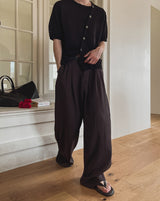 Royden Drape Two-Tuck Wide Slacks