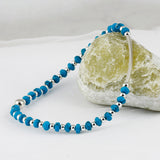 SVB-229 An Yujin wearing Silver Bar Turquoise Unisex Simple Daily Couple Bracelet