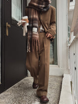 Rondel two-tuck wool wide slacks
