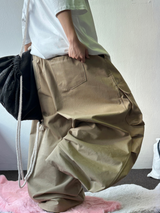 HIGH QUALITY 💛 KOREAN / STRING 🩶 FRONT CARGO PARACHUTE RIVET COTTON LONG PANTS 💛🩶🖤💚 - 4 COLORS