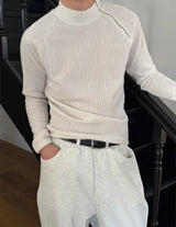 [MUSCLE FIT] Brushed golgi side zipper knit (3color)