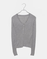ハパボタンVネックスリムフィット長袖Tシャツ
