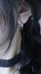  Surgical steel wave ring earrings
