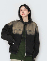 Gradation denim jacket