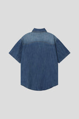 LMN Labo Slab Western Short-Sleeve Denim Shirt (5 colors)