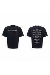 スタッドエンブロイダードスパインコットンTシャツ