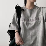 Porch Embroidered Slit Boxy Fit Short Sleeve T-shirt